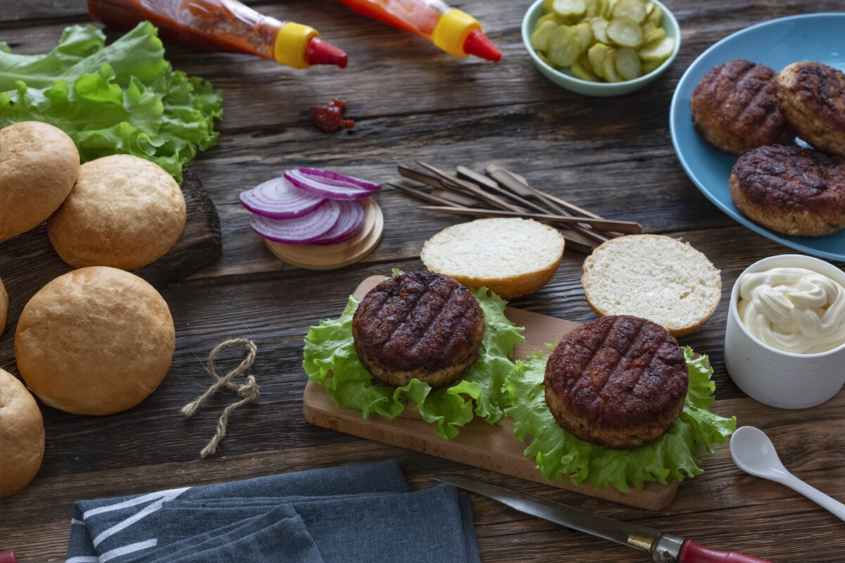 process of cooking delicious burgers